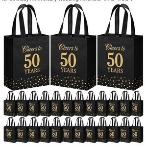 New Black & Gold 50 Years Party Favor Bags